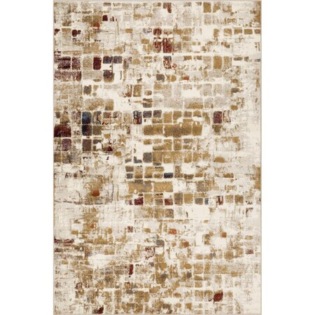 Palacedesigns Brown & Beige Abstract Tiles Distressed Area Rug - Natural PA3684234